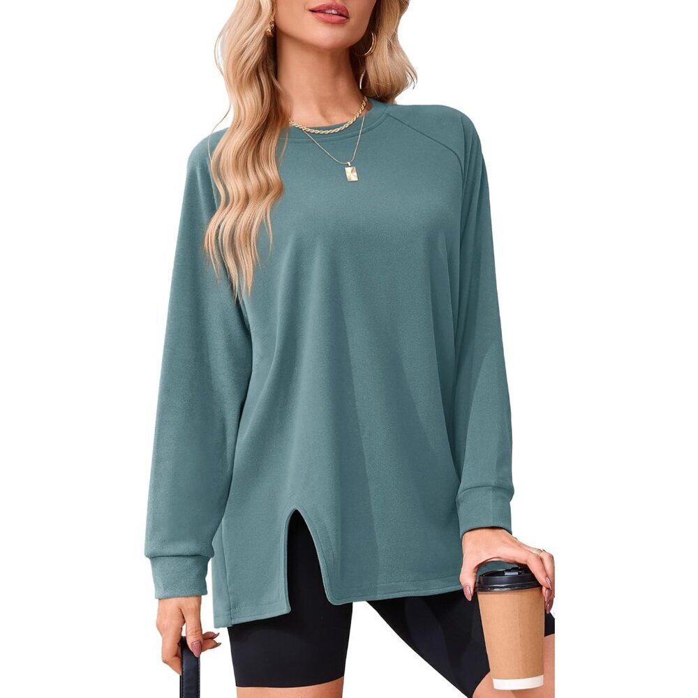 Women's Crewneck Sweatshirt Loose Fit Long Sleeve Casual Oversized Top